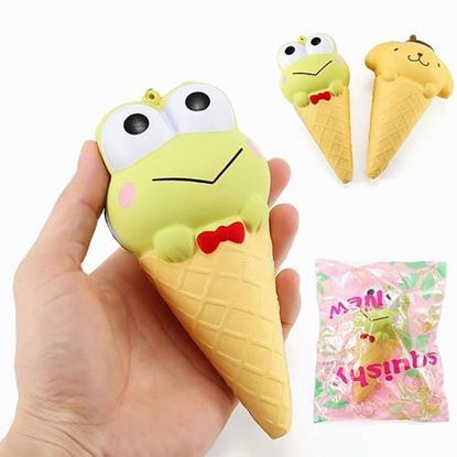 Изображение YunXin Squishy Ice Cream Cone Cartoon Frog Pudding Puppy Cute Collection Gift Decor Soft Toy
