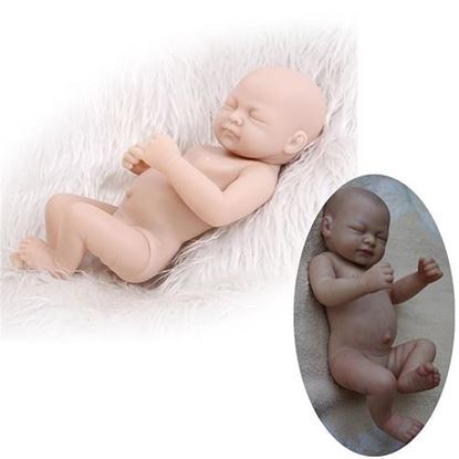 Picture of 10" Full Vinyl Girl Newborn Baby Lifelike Dolls Reborn Dolls Baby Unpainted Toys