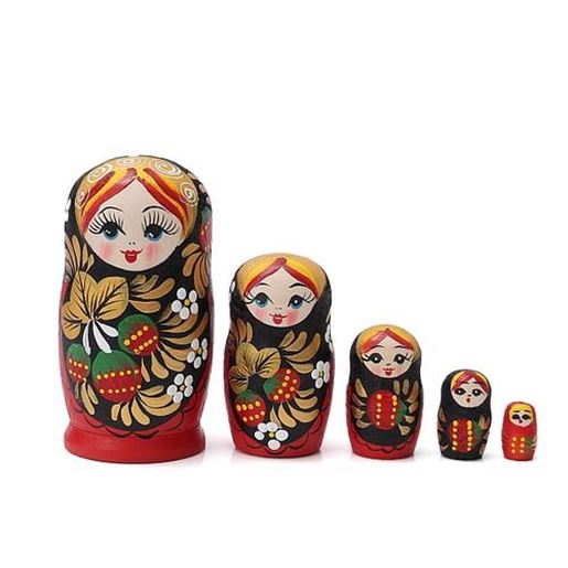 Picture of 5PCS/Set Wooden Doll Matryoshka Nesting Russian Babushka Toy Gift Decor Collection