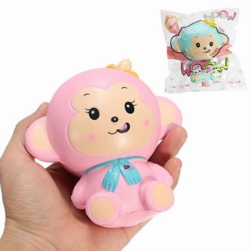 Picture of Woow Squishy Monkey Slow Rising 12cm with Original Packaging Blue and Pink