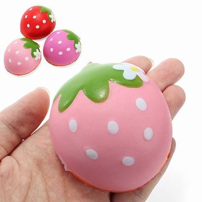 Picture of Squishy Half Strawberry 7cm Soft Slow Rising Fruit Collection Gift Decor Toy