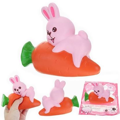 Изображение YunXin Squishy Rabbit Bunny Holding Carrot 13cm Slow Rising With Packaging Collection Gift Decor Toy