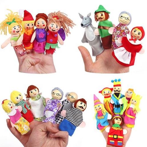 Picture of Christmas 7 Types Family Finger Puppets Set Soft Cloth Doll For Kids Childrens Gift Plush Toys