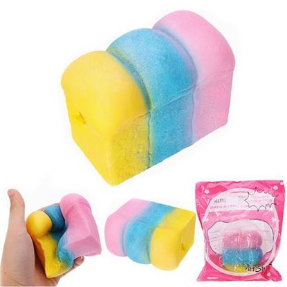 Изображение YunXin Squishy Rainbow Toast Loaf Bread 10cm Slow Rising With Packaging Collection Gift Decor Toy