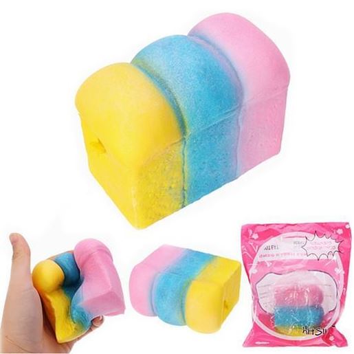 Picture of YunXin Squishy Rainbow Toast Loaf Bread 10cm Slow Rising With Packaging Collection Gift Decor Toy