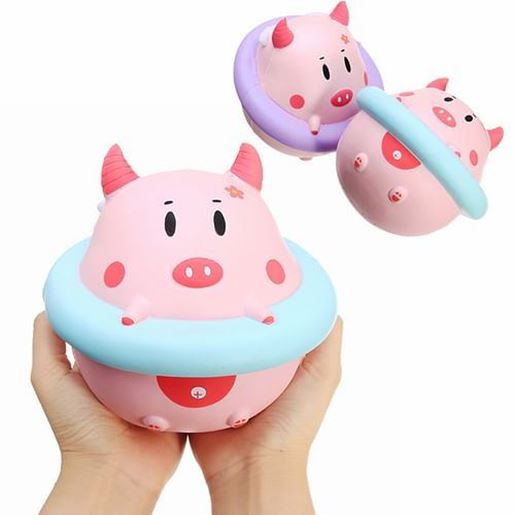 Picture of YunXin Squishy Jumbo Piggy 16cm Pig Wearing Lift Buoy Slow Rising Cute Collection Gift Decor Toy