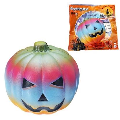 Изображение 10CM Colorful Pumpkin Toy Simulation PU Bread Halloween Gifts Soft Decor Toy Original Packaging