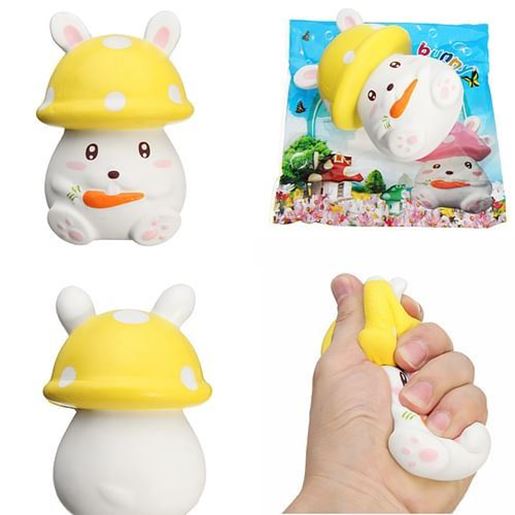 Picture of Squishy Slow Rising 12.5CM Mushroom Carrot Bunny Rabbit Phone Straps Pendant Toy Original Packaging