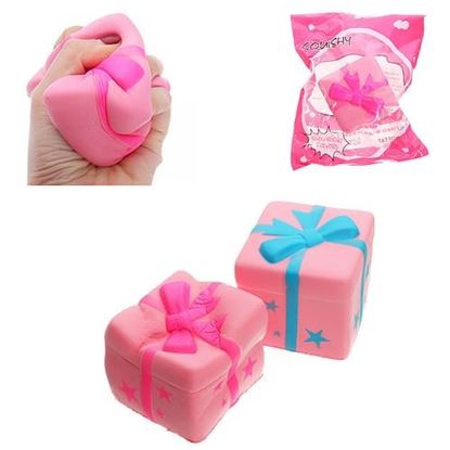 Picture of Gift Box Cake Squishy Phone Strap Toy 7.5CM Slow Rising With Original Packaging