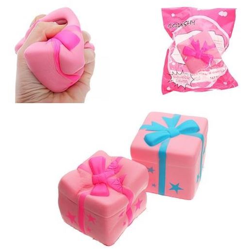 Picture of Gift Box Cake Squishy Phone Strap Toy 7.5CM Slow Rising With Original Packaging