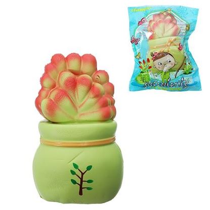 Picture of Vlampo Licensed Slow Rising Squishy Potted Succulents Lucky Plant Home Decoration Stress release Toy 14cm