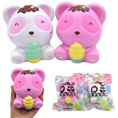 Picture of Kiibru Panda Squishy Bear Ice Cream 11.5cm Licensed Slow Rising With Packaging Collection Gift Soft Toy