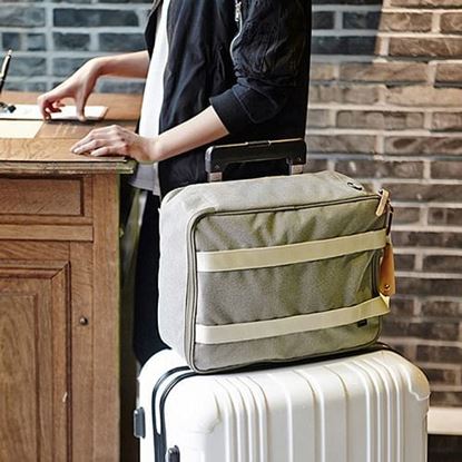 Picture of Contracted Style Men Fashion Canvas Luggage Bag Waterproof Storage Bag Handbag Shoulder Bag Travel