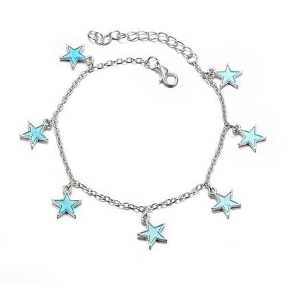 Picture of Trendy Luminous Blue Star Anklet Foot Chain Barefoot Sandal