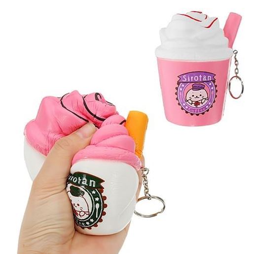 Picture of Ice Cream Tea Cup Squishy kawaii Squeeze Toy 10cm Sweet Slow Rising For Girls