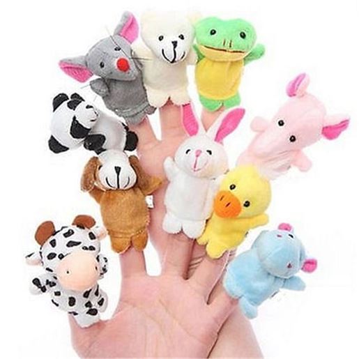 Picture of Farm Zoo Animal Finger Puppets Stuffed Plush Toys Bedtime Story Fairy Tale Fable Boys Girls Party To