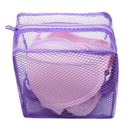 Picture of Mesh Laundry Bag Washing Clothes Zipper Solid Net For Bras And Lingerie