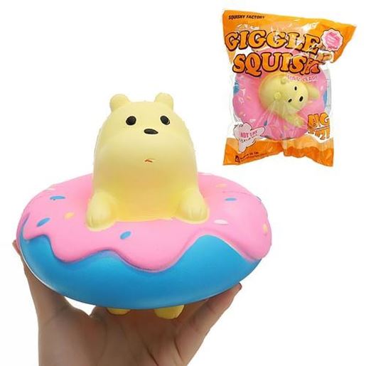 Picture of Giggle Donut Bear Squishy 13.5*6*15CM  Slow Rising With Packaging Collection Gift Soft Toy