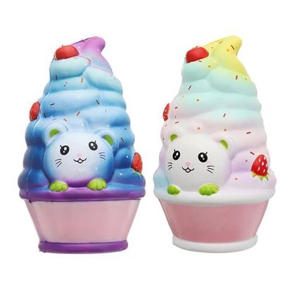 Picture of LeiLei Cat Ice Cream Squishy 12CM Slow Rising With Packaging Collection Gift Soft Toy