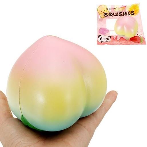 Picture of IKUURANI Rainbow Peach Squishy 10.5*9CM Licensed Slow Rising With Packaging Collection Gift Soft Toy