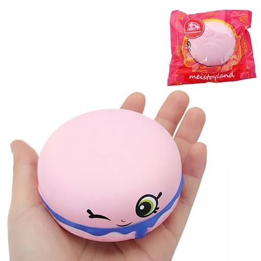 Picture of Meistoyland Squishy Burger Bread Soft Slow Rising Bun Kawaii Cartoon Toy Squeeze