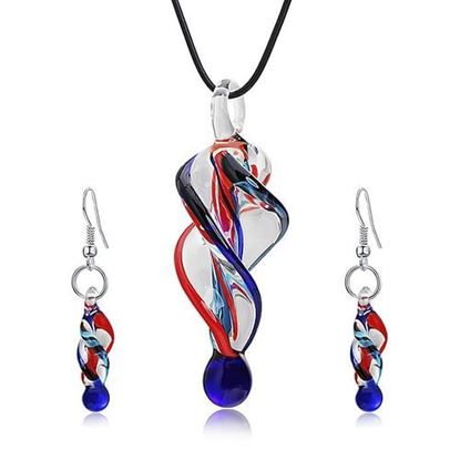 Picture of Fashion Crystal Glass Tornado Shape Pendant Necklace Earring