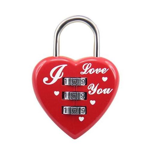 Picture of Heart Shaped 3 Digit Travel Luggage Lock Resettable Combination Padlock for School Gym&Sports Locke