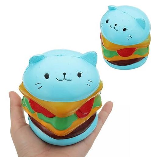 Picture of Burger Cat Squishy 10.5*9.5 CM Slow Rising Collection Gift Soft Fun Animal Toy