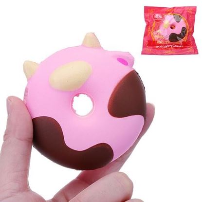 Picture of Cartoon Cow Donut Cake Squishy 8CM Slow Rising With Packaging Collection Gift Soft Toy