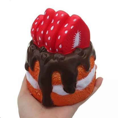 Picture of Strawberry Chocolate Cake Squishy 11*11*14 CM Slow Rising Collection Gift Soft Toy