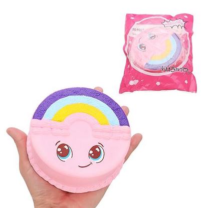 Picture of Rainbow Smile Cake Squishy 12CM Slow Rising With Packaging Collection Gift Soft Toy