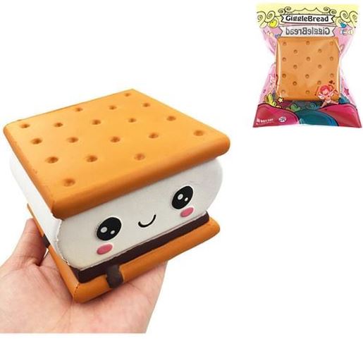 Picture of GiggleBread S'more Chocolate Biscuit Squishy 9.5*9*6CM Licensed Slow Rising With Packaging Collection Gift