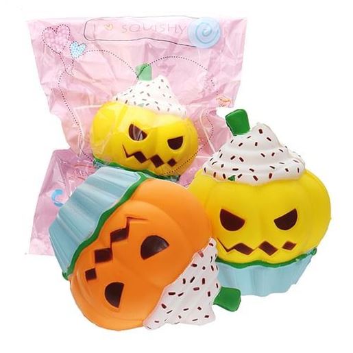 Picture of Halloween Pumpkin Ice Cream Squishy 13*10CM Slow Rising Soft Toy Gift Collection With Packaging