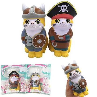 Picture of SquishyFun Squishy Viking Pirate Cat Kitten Cosplay 13.5*9*7CM Licensed Slow Rising With Packaging