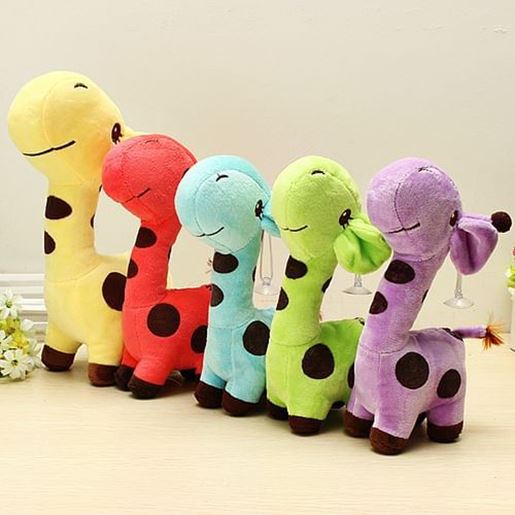 Picture of Multicolored Cartoon Plush Giraffe Sika Deer Stuffed Toys Kids Gift