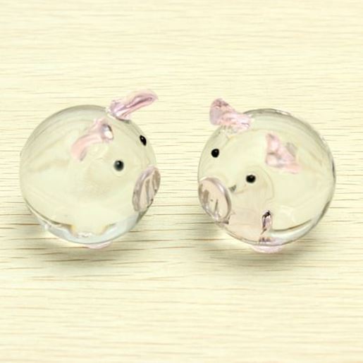 Picture of Crystal Glass Couple Pig Cute Pig Ornament Lovers Lucky Pig Gifts