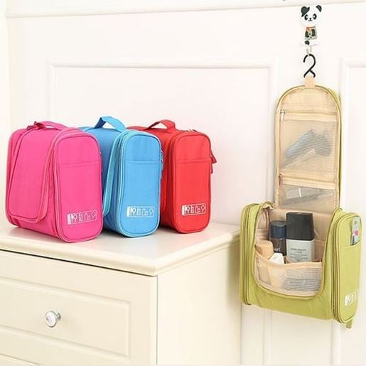 Picture of Multifunctional Travel Storage Bag Hanging Beautician Women Cosmetic Handbag Wash Makeup Bag