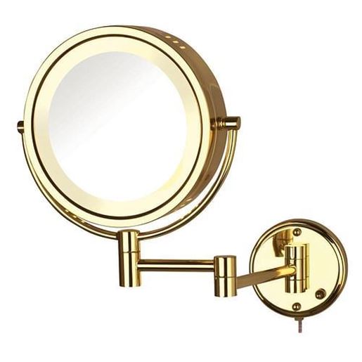 Picture of Halo Lighted Wall Mirror Bright Brass