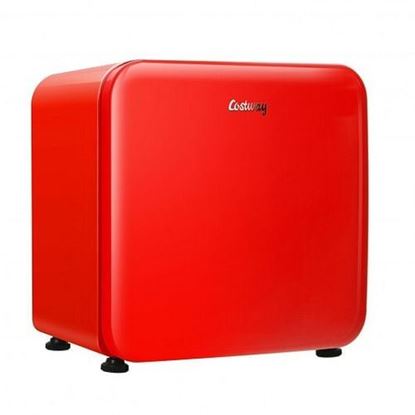 图片 1.6 Cubic Feet Compact Refrigerator with Reversible Door-Red - Color: Red