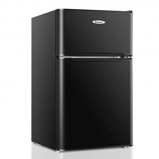 Picture of 3.3 Cubic Feet Compact Refrigerator with Freezer 2 Reversible Door Mini Fridge-Black - Color: Black