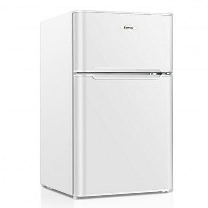 Picture of 3.3 Cubic Feet Compact Refrigerator with Freezer 2 Reversible Door Mini Fridge-White - Color: White