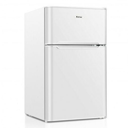 Picture of 3.3 Cubic Feet Compact Refrigerator with Freezer 2 Reversible Door Mini Fridge-White - Color: White