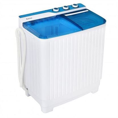 Picture of Portable Washing Machine 20lbs Washer and 8.5lbs Spinner with Built-in Drain Pump-Blue - Color: Blue