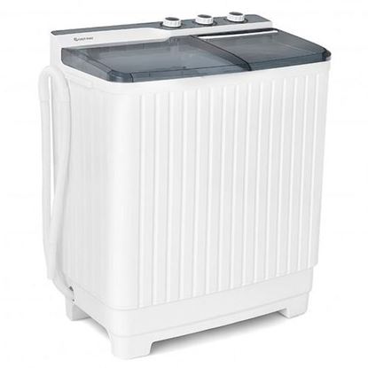 Picture of Portable Washing Machine 20lbs Washer and 8.5lbs Spinner with Built-in Drain Pump-Gray - Color: Gray