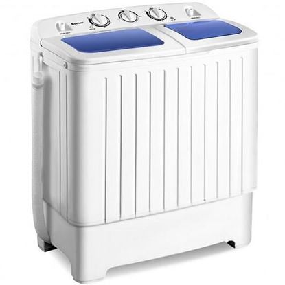 Изображение 17.6 Lbs Compact Twin Tub Washing Machine Washer Spin Dryer