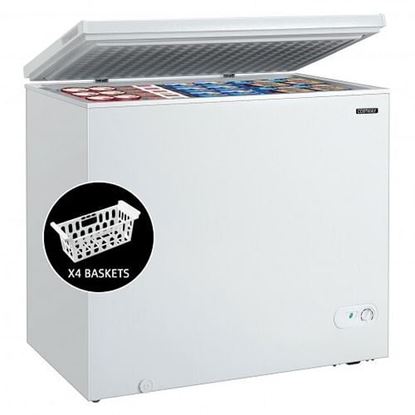 Picture of Chest Freezer 7.0 Cu.ft Upright Single Door Refrigerator with 4 Baskets-White - Color: White