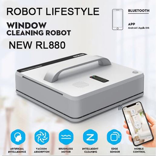 Picture of RL880 Automatic Window Cleaning Robot,intelligent Washer,Remote Control,Anti fall UPS Algorithm Glass vacuum Cleaner Tool