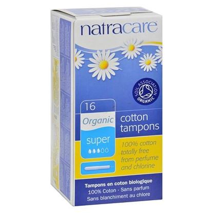 Picture of Natracare 100% Organic Cotton Tampons Super w/applicator - 16 Tampons