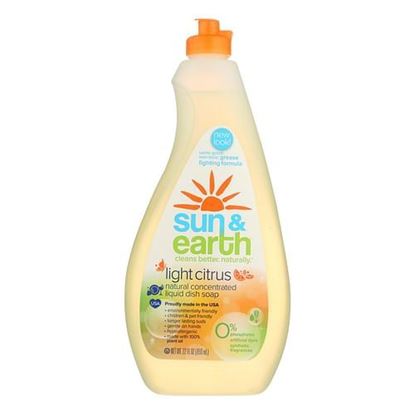 Picture of Sun and Earth Natural Concentrated Liquid Dish Soap - Light Citrus - Case of 6 - 22 oz