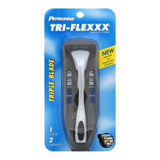 Picture of Personna Tri-Flexxx Triple Blade Shaving System For Men - 1 Razor 2 Cartridges